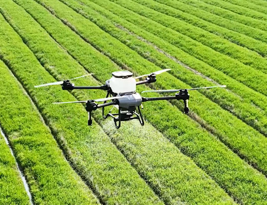 Dron avanzado con medidor de flujo ultrasónico y brazo plegable en forma de Z para facilitar el transporte